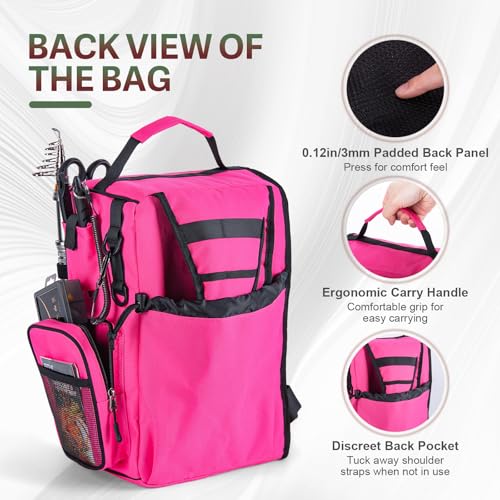 Goture OpenSide Fishing Sling Tackle Storage Bag with 3 3700 Tackle Boxes,Lures & Fishing Tools, Lightweight Fishing Backpack Storage for Fishing Gear-Pink Bag, Gift for Women - color: Pink, size: Large bag with 3700 trays, style: Bag + Fishing Boxes(hand