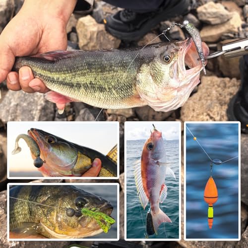 Fishing Accessories Kit Organized Fishing Tackle Box Included Hooks, Sinkers Weights, Rubber Bobber, Jigs, Beads, Swivels Snaps, Fishing Gear Kit - color: 306pcs