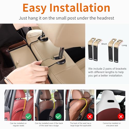 Car Rear Backseat Extra Multifunctional Drink Cup Holder Organizers With Tissue Storage Box Organizer & Hooks For Car Seat Back.Beige - color: Beige