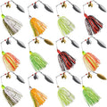 Fishing Lures Spinnerbait, Bass Fishing Lure Spinner Baits Kit Hard Metal Multicolor Buzzbait Spinnerbait Jigs for Bass Pike Trout Salmon - color: 12pcs Spinnerbaits