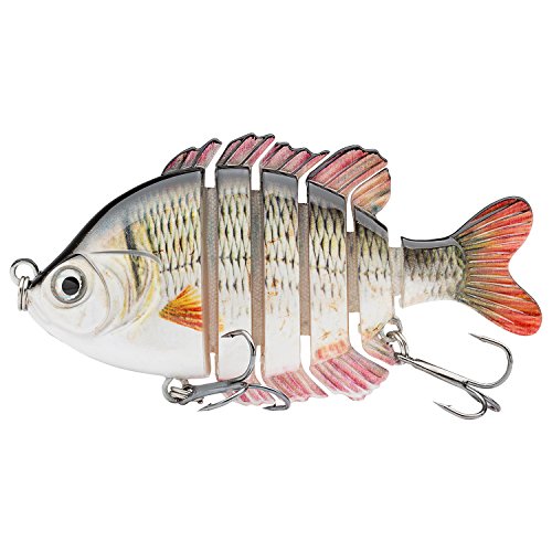 BASSDASH SwimPanfish Multi Jointed Panfish Bluegill Swimbaits Hard Topwater Bass Lures Fishing Lure Crank Saltwater 3.5in/0.85oz - color: Carp