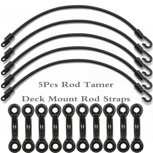 5Pcs Rod Tamer Strap Holder Deck Mount Connector Mount Rod Strap Rod Hold Down Strap for Boat Kayak Fishing - size: 12 Inch