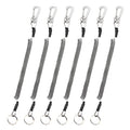 Booms Fishing T04 Fishing Lanyards Fishing Tool/Pole Safety Coil Lanyard Retractable Wire Inside Tup Cover - color: 6pcs / pack_black