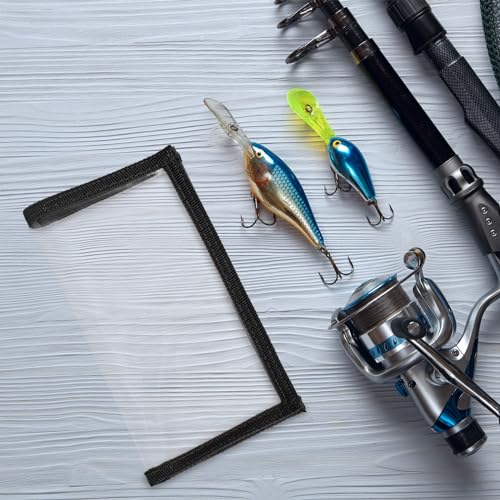 PATIKIL Fishing Lure Wrap Durable PVC Lure Covers Fishing Hook Covers Bait Storage Easily See Lures Keep Fishing Safe - color: Black, size: 3.9" x 7.1"
