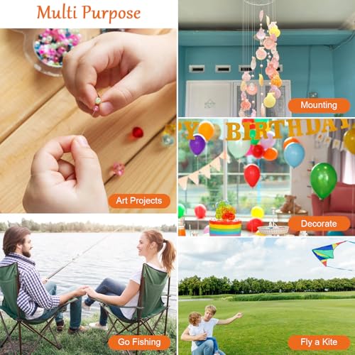 Clear Fishing Line Wire 755 ft, Invisible Monofilament Fishing Line Wire, Nylon String for Hanging Balloons Garland Crafts Picture Decorations, Clear String Threads Cords WUINOID - style: 0.3mm/1312ft