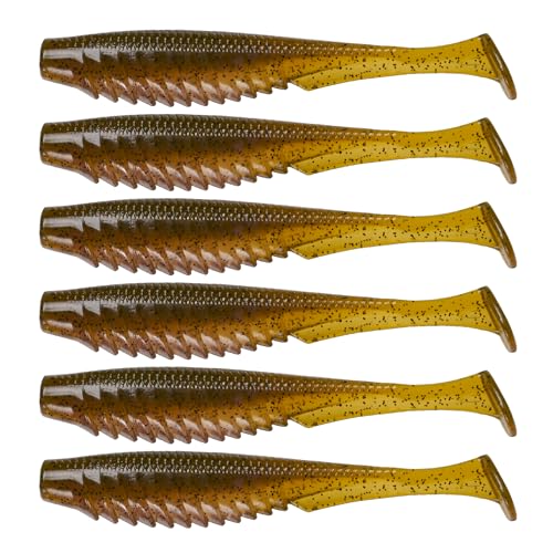 6th Sense – Party Paddle 4.3" – Saltwater Swimbait – Inshore Fishing – Redfish/Trout/Snook – Paddle Tail Soft Plastic - color: Pickle Punch