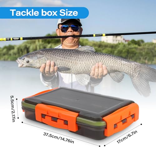 Fishing Tackle Box with Fishing Lures,105Pcs Trout Fishing Lures Kit-Pliers,Spinnerbaits,Hooks,Fishing Swivel,Saltwater &Freshwater Fishing Gear and Equipment,Fishing Gifts for Men