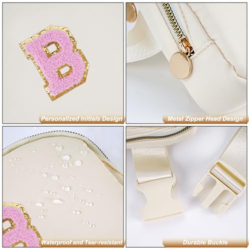 Uygafly Birthday Gifts for 4 5 6 7 8 9 10 11 12 13 Year Old Girl,Gift for Teen Girls Kids Toddler,Personalized Initial Fanny Pack Purse Crossbody Bag Belt Bag Cute Trendy Stuff | Cream,B - color: Cream, style: B