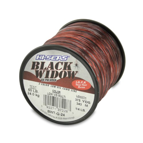 Hi-Seas Black Widow Co-Polymer Line - size: 375 Yard, 50 Pound Test