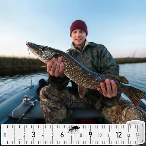 4 Pack Fishing Ruler for Boat 51" Self Adhesive Fishing Measuring Tape Fish Measuring Decals Waterproof Self Adhesive Measurings Ruler Sticker(White) - color: White