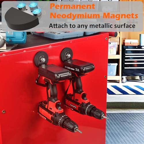 MUTUACTOR Upgraded Strong Magnetic Hooks,2-Pack Powerful Magnetic Hook Heavy Duty,20lbs Anti-Scratch Garage Storage Hangers for Hanging Cordless Impact Drivers Trailer Cord Shovels - style: Updated 2.6in Magnet M Black Hooks 2PCS