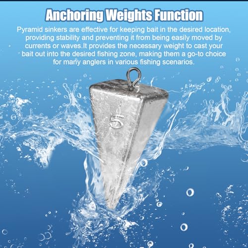 Triangle Fishing Weights 4-Sided Pyramid Sinkers Lead Fishing Weights and Sinkers for Saltwater Ocean Surf 1oz-32oz/2LB - size: 6oz-4pack