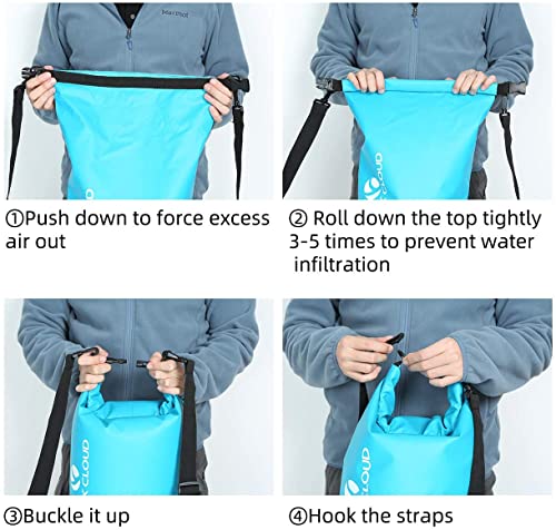 ROCK CLOUD Dry Bag Waterproof 10L Dry Sack for Kayaking Rafting Boating Beach Surfing Swimming Canoe Camping Hiking Fishing Ski, Orange - color: Orange, size: 10L
