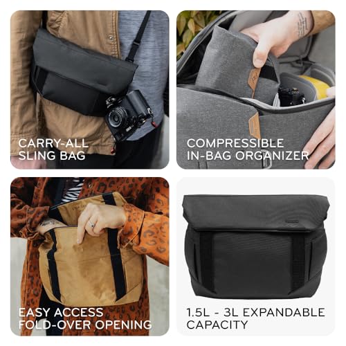 Peak Design Field Pouch V2, Kelp, 2-in-1 Organizer and Sling Bag, Adjustable Shoulder Strap and Integrated Belt Loops, Weatherproof Nylon Canvas, Organizer Pouch or Carry Bag for Men and Women - color: Kelp