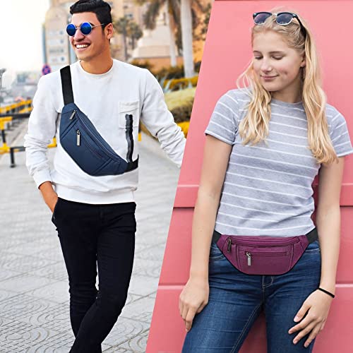 AIKENDO Crossbody Fanny Pack for Women Fashionable,Fashion Waist Bag Purse | Belt Bag for Travel Walking Running Hiking Cycling, Adjustable Lightweight Hip Pack, Easy Carry Any Phone,Wallet(Purple) - color: Purple