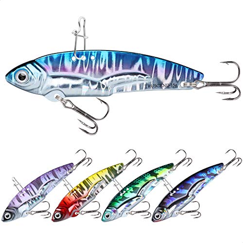 TRUSCEND Vibespinner Easy Catch Fishing Lures with BKK Hooks, Tail Spinner Baits with 4 Actions, Vibrating Swimming Flashing & Jigging for More Bites, Spoon Lures for Bass Trout Crappie Walleye Pike - color: C5-0.5oz-2.6"