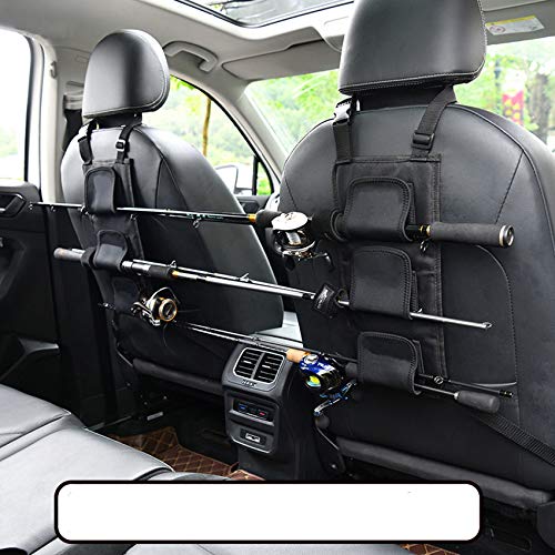 GREATFISHING 2 Pack Car Fishing Rod Holder Adjustable Fishing Pole Holder Belt Straps Fishing Rod Holder Vehicle Fishing Pole Rack Fishing Rod Rack Carrier for Car, SUVs and Vans(Black Rod holder) - color: Black Rod Holder