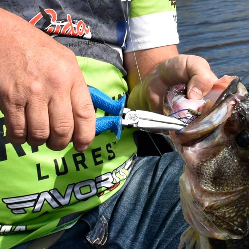 CUDA 8.5" Bent Needle Nose Pliers | Durable Steel Titanium Bonded Fishing Wire, Mono & Fluorocarbon Cutter with Non-Slip Cuda Grips | for Saltwater & Freshwater Use (Pack of 3) - size: One Size (Pack of 3)