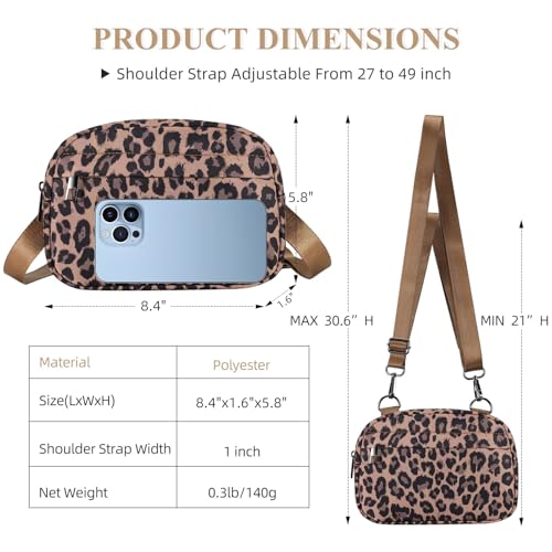 MAXTOP Small Crossbody Bags for Women Belt Bag Fanny Pack with Adjustable Strap - color: Leopard Brown, style: Small Crossbody Bag