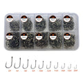 AMHDV 300Pcs/ 500Pcs/ 1000Pcs Small Fishing Hooks, 10 Different Sizes Tiny Fish Hook Set for Freshwater - style: 500pcs (2# to 20#)