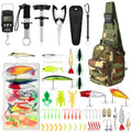 Sosation 134 Pcs Fishing Tool Fishing Tackle Box Kit and Equipment for Adults Beginner Gift, Hook Remover, Pliers Kit, Backpack Tackle Container Lures, Lip Gripper, Weigh Scale - color: Jungle Camouflage