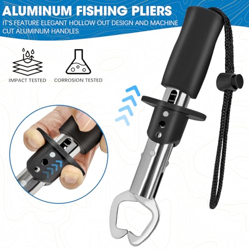 THKFISH 79 Pcs Fishing Tool Kit, Fishing Backpack with Tackle Boxes Fishing Pliers Kit Fishing Bait Lure Gear Kit Include Fish Hook Remover, Fishing Lures, Lip Gripper - color: Camouflage