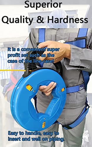 Fish Tape Steel Wire Puller 4mm 150-Foot With a wire storage caseWire-through tool Twist-shaped wire for wiring, and incoming lines in the attic, etc Dual Range for Broad Application[4mm 150Foot] - size: 150 ft