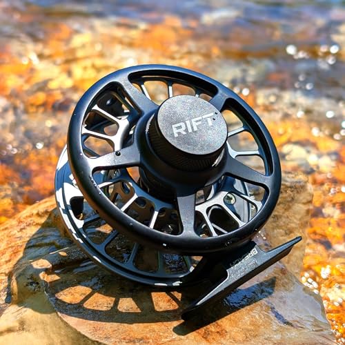 RIFT Breach v2 Fly Fishing Reel, High Capacity Spool, Carbon Disc Drag, Full CNC-Machined Anodized Aluminum Fly Reel, 5/6 Weight, Black, Grey - color: v2 Black/Grey - Without Line