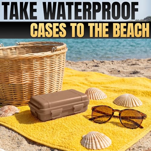 2 Pcs Small Waterproof Box – Compact Size, Lightweight, Easy Carry Geocache Containers 4.92x2.95x1.53", Tether Loops, Foam Padding – Small Hard Case with Foam for Hiking, Travel, Camp & Fishing Gear