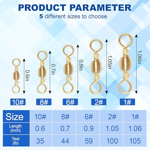 Fishing Barrel Swivels 50 100PCS Saltwater Freshwater Swivels Fish Tackle Accessories Fishing Line Connector High Strength Stainless Steel Solid Ring Rolling Fish Swivel - size: 10#, style: 100PCS