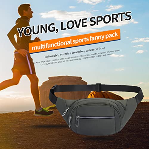 Crossbody Fanny Pack for Men&Women,Large Waist Bag & Hip Bum Bag with Adjustable Strap for Outdoors Workout Traveling Casual Running Hiking Cycling - color: Reflective Pea Green