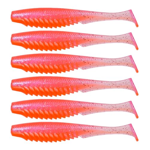 6th Sense – Party Paddle 4.3" – Saltwater Swimbait – Inshore Fishing – Redfish/Trout/Snook – Paddle Tail Soft Plastic - color: Shroom Show