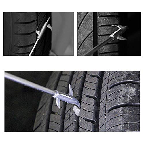 1 Piece Car Tire Cleaning Hook Car Tire Clear Stone Hook Car Tire Stones Remover Hooks Auto Tyre Protector Repair Tools Auto Tyre Protector Groove Stones Remover Hooks with Storage Bag(Orange, Black)