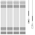 Stainless Steel Fishing Wire Leaders, Black Coated & Uncoated Options, Heavy Strength 31–100LB, 6–21in Multi Sizes with Rolling Swivels Snaps for Salt Fresh Water Shark Pike Barracuda - color: 40pcs-9.84in(40LB)