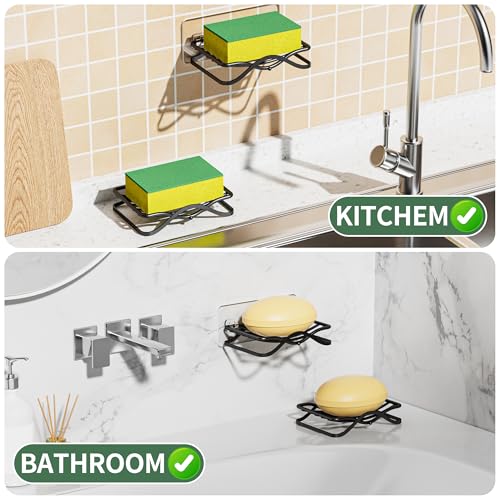 DAOYA Corner Shower Caddy + 2 Soap Holders, 4 Tier Shower Caddy Tension Pole Stainless Steel Black, Extends 25-114.2 Inches, for Bathroom Organizers and Storage, Renter-Friendly and Gift Idea - color: Black-3