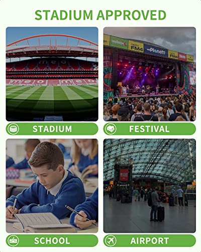 MAY TREE Clear Backpack for Stadium Events, 12x10x6 Inches Stadium Approved | 2 Extra Front Pockets, Clear Bag with Padded Strap for Stadium Events, Transparent Bag for Concert, Festival, Game Day -Black - color: Black-1, style: 2 Front Pocket-1
