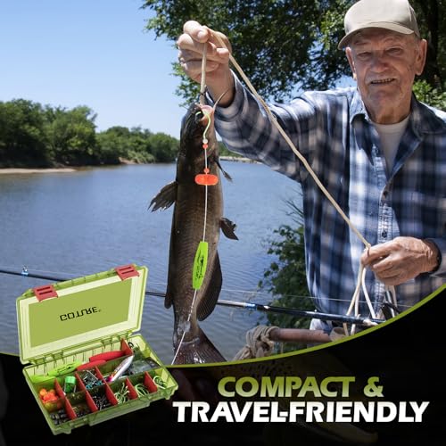Goture Catfish Rig Making Kit,274pcs/300pcs Catfishing Tackle with Luminous Fishing Hook Swivel Sinker Weights Rattle Float Bobber Stoppers,Catfish Rigs Accessories with 3600 Tackle Box,Gifts for Men - color: A2:300pcs Catfish Tackle Kit