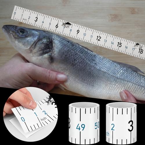 4 Pack Fishing Ruler for Boat 51" Self Adhesive Fishing Measuring Tape Fish Measuring Decals Waterproof Self Adhesive Measurings Ruler Sticker(White) - color: White