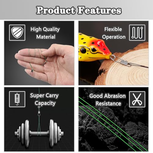 Fishing Leaders, 30pcs Stainless Steel Leader Wire Fishing Leader Line with Swivel Snaps Fishing Wire Leaders Connecting Fishing Tackle Lure or Hook for Saltwater and Freshwater - size: 9.84 inch