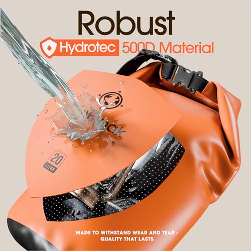 Earth Pak Waterproof Dry Bag - Roll Top Waterproof Backpack Sack Keeps Gear Dry for Kayak with Waterproof Phone Case - color: Orange, size: 5L