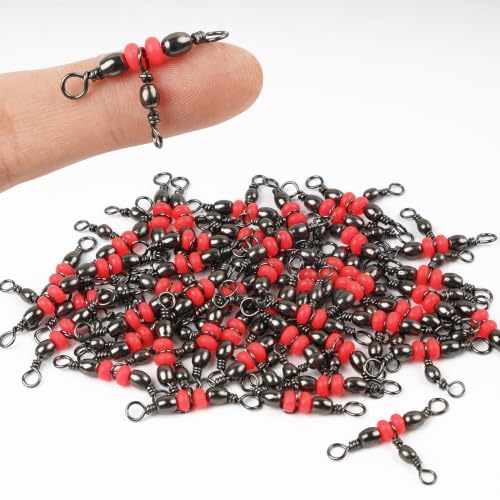 OROOTL 3 Way Swivel Fishing Tackle, 60pcs T Turn Three Way Fishing Swivels Black Nickel Plated Cross Line Barrel Triple Swivels for Catfish Rig Saltwater Freshwater - size: Size 3*5 -73LB