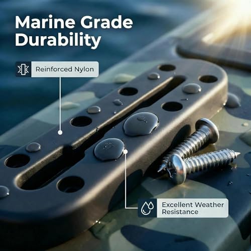 Kayak Track Rail - Low Profile Design for Fishing Rod,Cup Holders and Paddle Holders | High-Strength Nylon & Stainless Steel 304 | Kayak Accessories Mount Track & Rail System for Kayak - style: 7inch,2pcs
