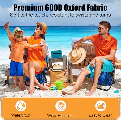 Kikerike Backpack Stool Cooler Chair Heavy Duty 300 LBS Max Load Portable Lightweight Stool Backpack Folding Fishing Cooler Seat for Camping Hunting Fishing - Ocean - color: Ocean