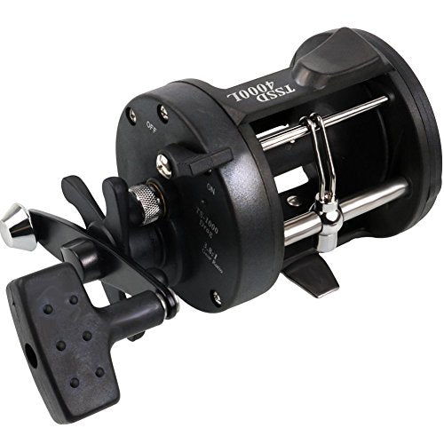 Sougayilang Conventional Reel – 27LB Max Drag,Saltwater Inshore Surf Trolling Reel for Catfish, Musky, Bass, Salmon/Steelhead, Striper – Heavy Duty Round Baitcasting Fishing Reel - color: black-right handle, size: 3000
