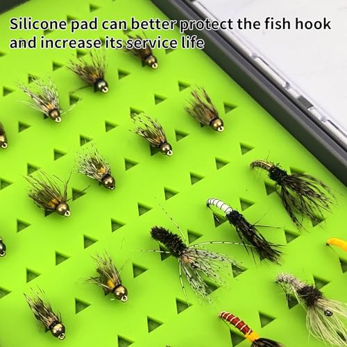 Aventik Silicone Fly Fishing Box Jig Box Waterproof Streamer flies Case Double Sided Clear Lid Storage Lure Case Saltwater Freshwater (SB:4.96x4x1.76inch) - style: SB:4.96x4x1.76inch