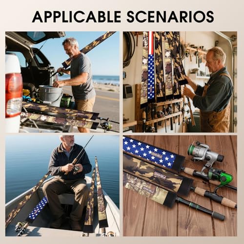 Premium Fishing Rod Sleeve – Floating, Puncture Resistant,Protective Sock for Casting, Spinning, Trolling Fishing Rods for Fishing Poles6'-8' - color: National flag, style: Casting(2.56" opening)