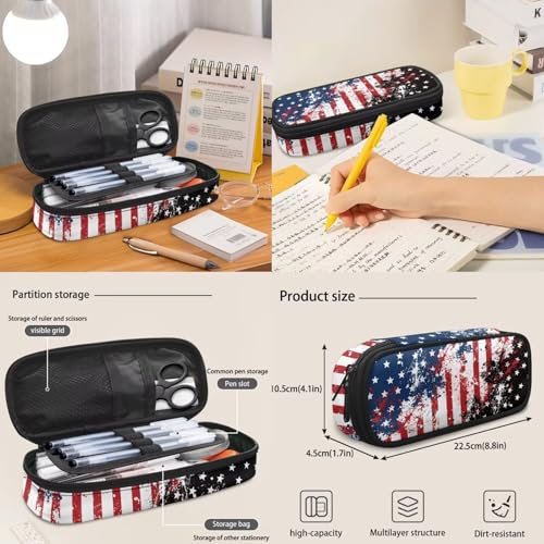 American Flag Backpack for Boys 4 Pack School Bag Rucksack with Reusable Lunch Bag Water Bottle Carrier Bag Pencil Case Set - color: American Flag