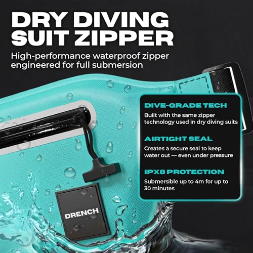 DRENCH 100% Waterproof Fanny Pack Teal – IPX8 Submersible Waterproof Phone Pouch Dry Bag Waist Pack for Kayaking, Snorkeling, Paddle Boarding, Surfing, Boating & Beach Travel Water Sports Gear - color: Teal
