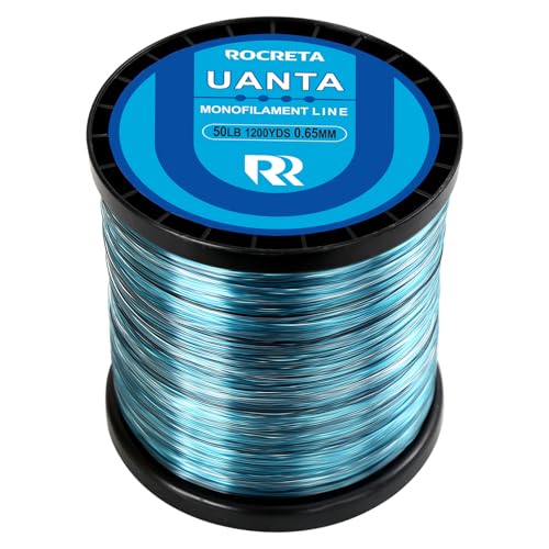 UANTA Monofilament Fishing Line, Superior Abrasion Resistance Mono Line, Ultimate Saltwater Fishing Line Leader Materials, 2025 New Fishing Line Unique Camo Design - color: OCEAN, size: 50LB(1200YDS)