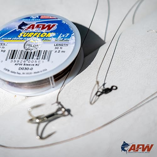 AFW American Fishing Wire Fishing Swivels - Mighty Mini 100% Stainless Steel Crane Swivels, 3X Stronger Than Brass, for Terminal Tackle Box, Up to 600lb Test - Fishing Gear for Fishing Line Leaders - size: 10 Pieces, 180 Pound Test